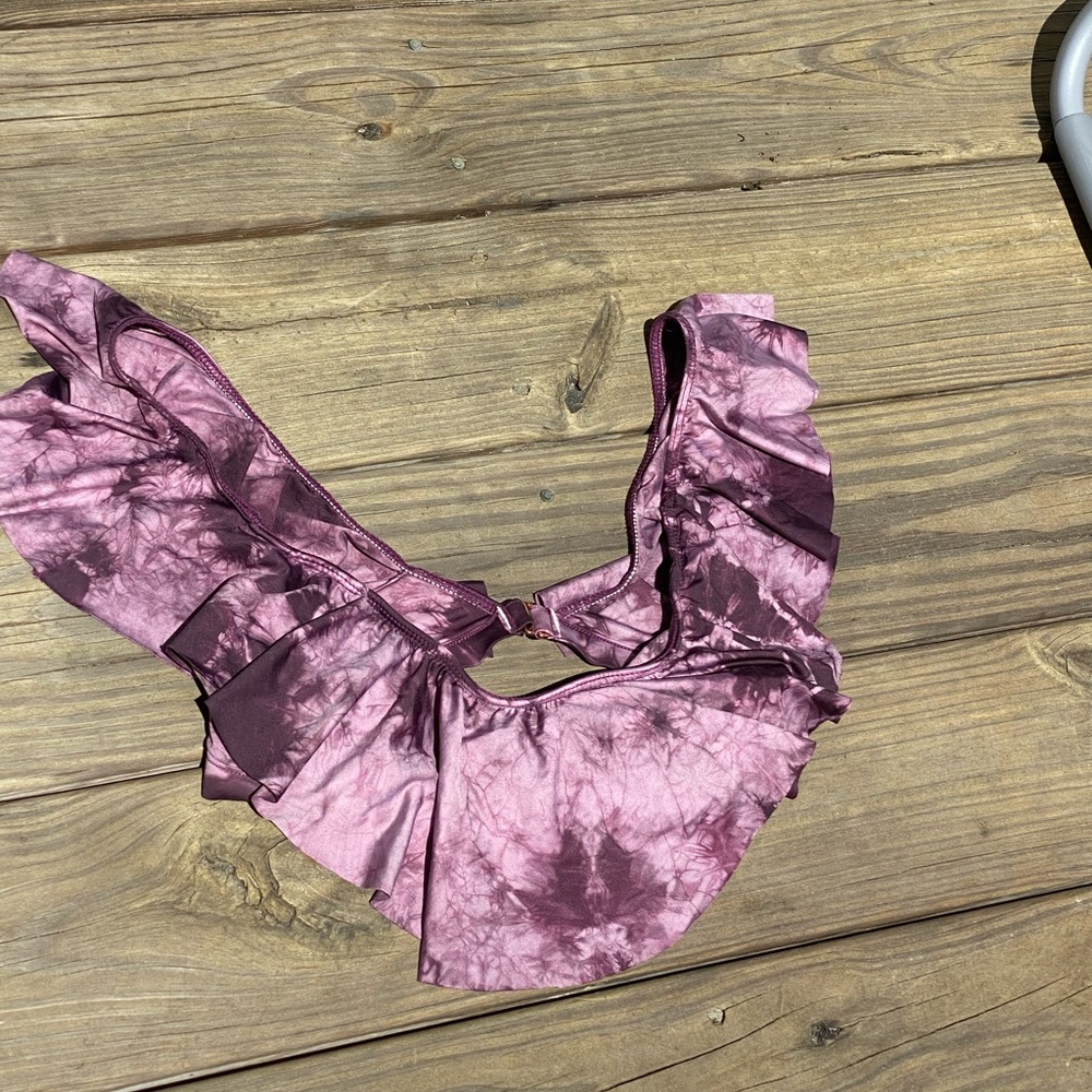 Purple tie die large swim top